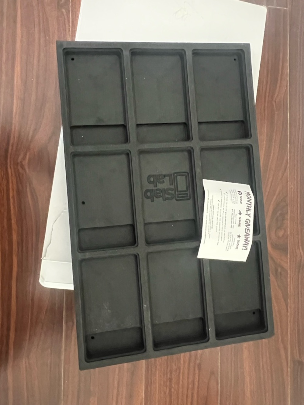 Slab Lab Wall Display for Graded Cards | 9-Slot Foam Frame for PSA Slabs/ Black